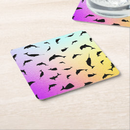 Schattenhai-Walgefälle farbige Galaxie Rechteckiger Pappuntersetzer