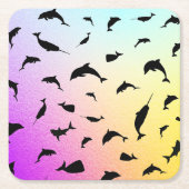 Schattenhai-Walgefälle farbige Galaxie Rechteckiger Pappuntersetzer (Vorderseite)