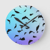 Schattenhai Walgefälle Regenbogenozean Runde Wanduhr (Vorderseite)