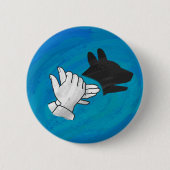Schattenhund auf blau button (Vorderseite)