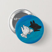 Schattenhund auf blau button (Vorne & Hinten)
