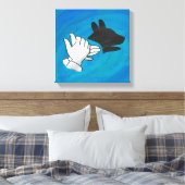 Schattenhund auf blau leinwanddruck (Insitu (Schlafzimmer))