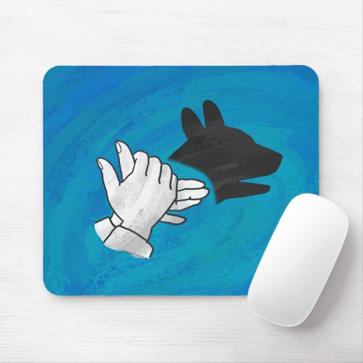 Schattenhund auf blau mousepad (Mit Mouse)