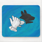 Schattenhund auf blau mousepad (Vorne)