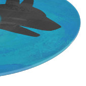 Schattenhund auf blau schneidebrett (Ecke)