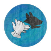 Schattenhund auf blau schneidebrett (Vorderseite)