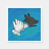 Schattenhund auf blau serviette (Vorderseite)