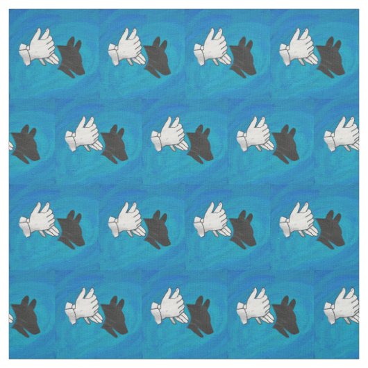 Schattenhund auf Blau Stoff (Muster)