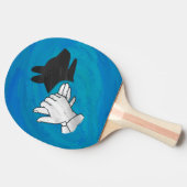 Schattenhund auf blau tischtennis schläger (Seitenansicht)