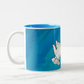 Schattenhund auf blau zweifarbige tasse (Links)