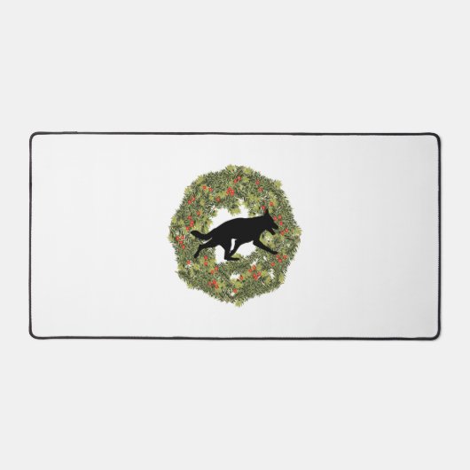 Schattenhund Silhouette Schreibtischunterlage (Vorderseite)