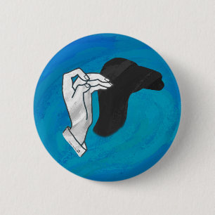 Schattenkamel auf Blau Button