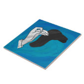 Schattenkamel auf Blau Fliese (Seite)