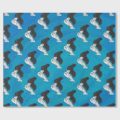 Schattenkamel auf Blau Geschenkpapier (Flach)