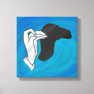 Schattenkamel auf Blau Leinwanddruck