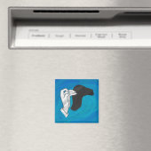 Schattenkamel auf Blau Magnet (In Situ (Geschirrspüler))
