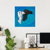 Schattenkamel auf Blau Poster (Heimbüro)