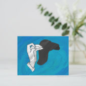 Schattenkamel auf Blau Postkarte (Stehend Vorderseite)