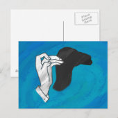 Schattenkamel auf Blau Postkarte (Vorne/Hinten)