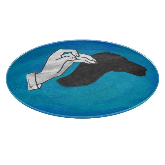Schattenkamel auf Blau Schneidebrett (Ecke)