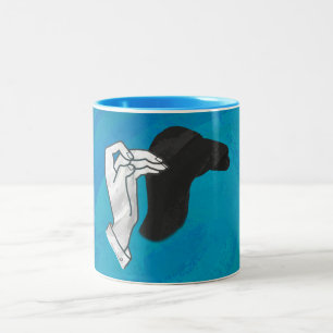 Schattenkamel auf Blau Zweifarbige Tasse