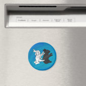 Schattenkaninchen auf Blau Magnet (In Situ (Geschirrspüler))
