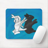 Schattenkaninchen auf Blau Mousepad (Mit Mouse)