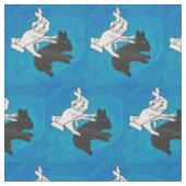 Schattenkaninchen auf Blau Stoff (Nahaufnahme)