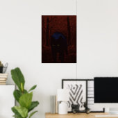 Schattenkatze und Roter Wald Poster (Heimbüro)