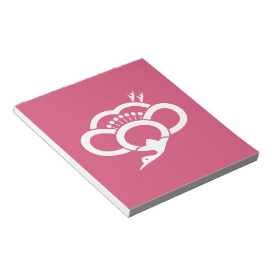 Schattenkranförmige Pflaumenblüte Notizblock (angewinkelt)