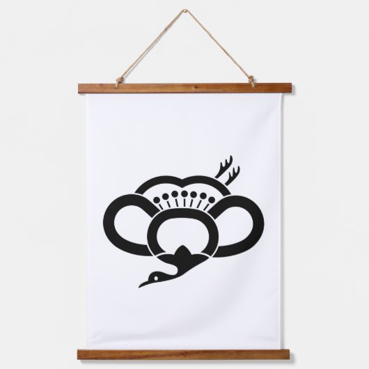 Schattenkranförmige Pflaumenblüte Wandteppich Mit Holzrahmen (Vorderseite)