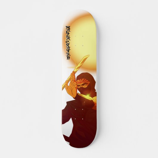 Schattenmacher_Ninja_sunrise_1_weiß Skateboard (Vorne)