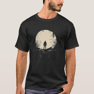 Schattenmann im Mondlicht Schatten Mond Mondnacht  T-Shirt