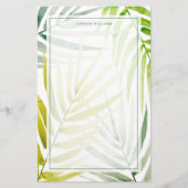 Schattenpalmen Briefpapier (Vorderseite)