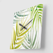 Schattenpalmen Quadratische Wanduhr (Winkel)