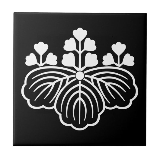 Schattenpaulownia mit 5 und 3 Blüten Fliese (Vorderseite)
