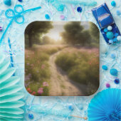 Schattenpfad auf der Wiese der Wildblume Pappteller (Party)