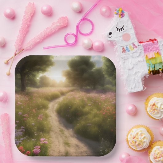 Schattenpfad auf der Wiese der Wildblume Pappteller (Party)