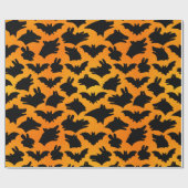 Schattenpuppet Orange Halloween-Fledermausmuster Geschenkpapier (Flach)