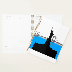Schattenriss der Freiheitsstatue New York Skyline Planer