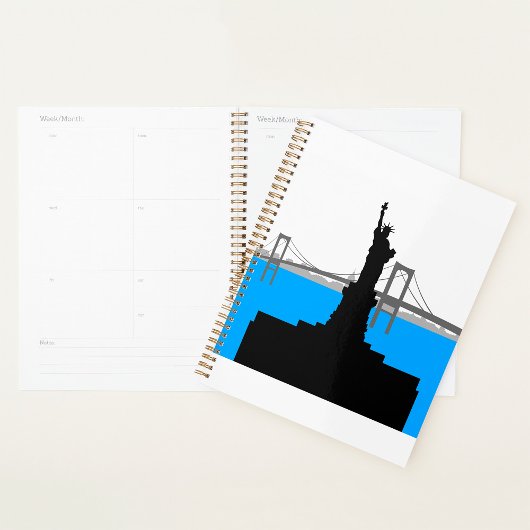 Schattenriss der Freiheitsstatue New York Skyline Planer