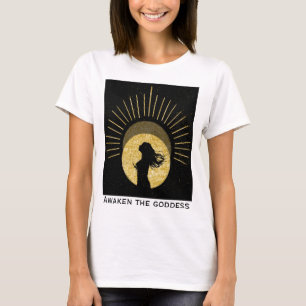 Schattenriss einer Frau in der Sonne T-Shirt