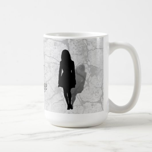 Schattenriss einer Frau Kaffeetasse (Rechts)