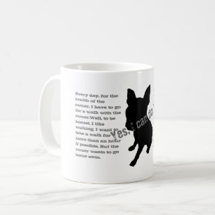 Schattenriss eines sitzenden Hundes Kaffeetasse