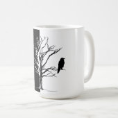 Schattenriss Schwarzer Vogel Rabe Kaffeetasse (VorderseiteRechts)