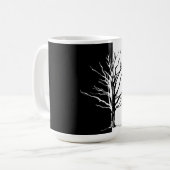 Schattenriss Schwarzer Vogel Rabe Kaffeetasse (Vorderseite Links)