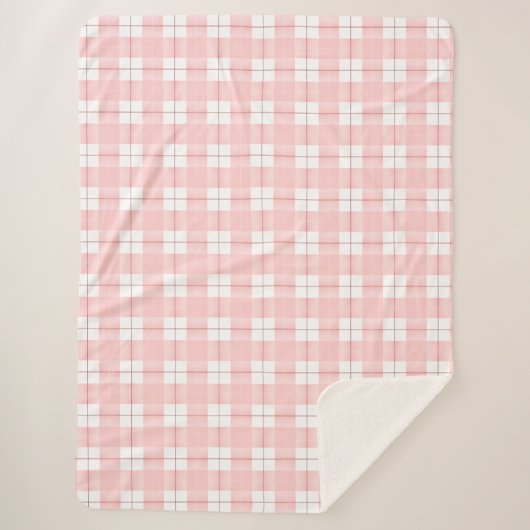 Schattenrosa Kariert Sherpadecke (Vorderseite)