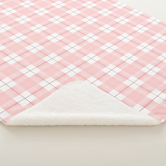 Schattenrosa Kariert Sherpadecke (3/4)