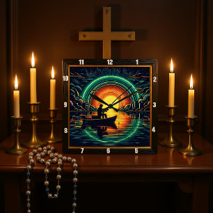 Schattensee Quadratische Wanduhr