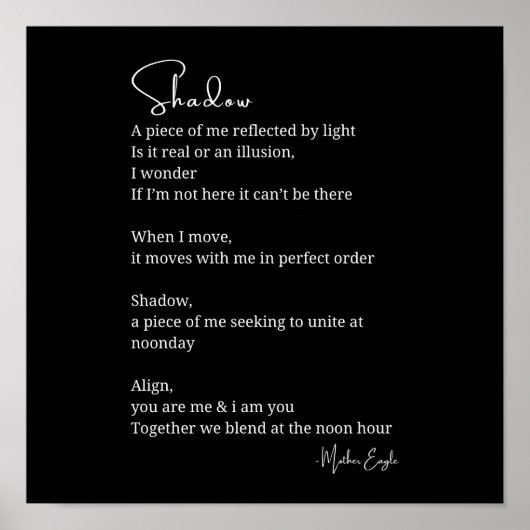 SchattenSelbstreflexion Ermutigung Inspirationsged Poster (Vorne)